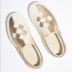 Vans woven leather slip ons